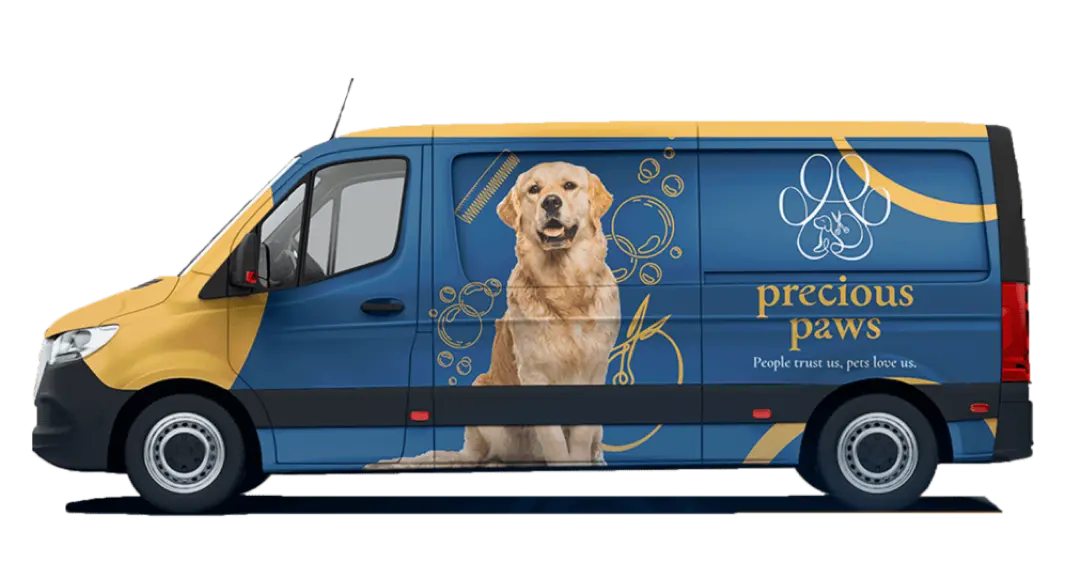 Precious Paws mobile grooming van